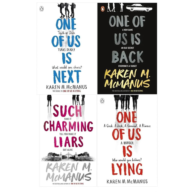 Karen M McManus Collection 4 Books Set(One of Us is Lying,One of Us is Next, One of Us is Back  & Such Charming Liars (hb)) - The Book Bundle
