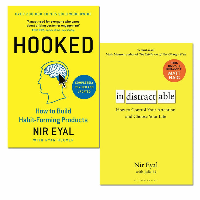 Nir Eyal Collection 2 Books Set (Indistractable, Hooked) - The Book Bundle