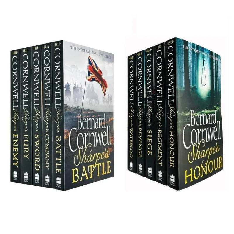 Bernard Cornwell Richard Sharpe Series 11 To 20 - 10 Books  Collection Set(Fury ,Battle ,Company, Enemy, Sword, Revenge, Regiment, Waterloo, Siege & Honour) - The Book Bundle