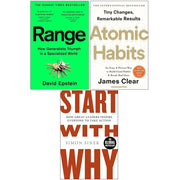 Start With Why Simon Sinek ,Atomic Habit James Clear,Range 3 Books Collection Set - The Book Bundle