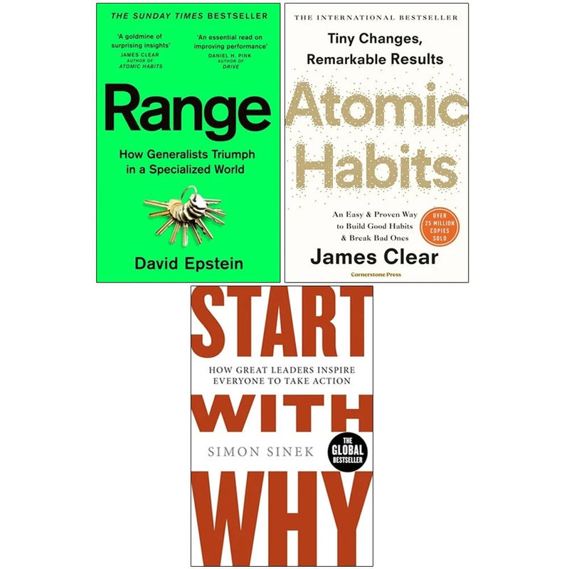 Start With Why Simon Sinek ,Atomic Habit James Clear,Range 3 Books Collection Set - The Book Bundle