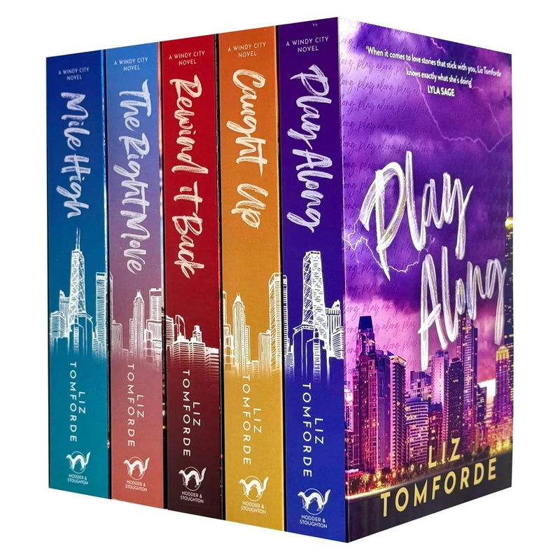Set of five fiction paperback books from the Windy City Series by Liz Tomforde, featuring colorful cover art and contemporary design.