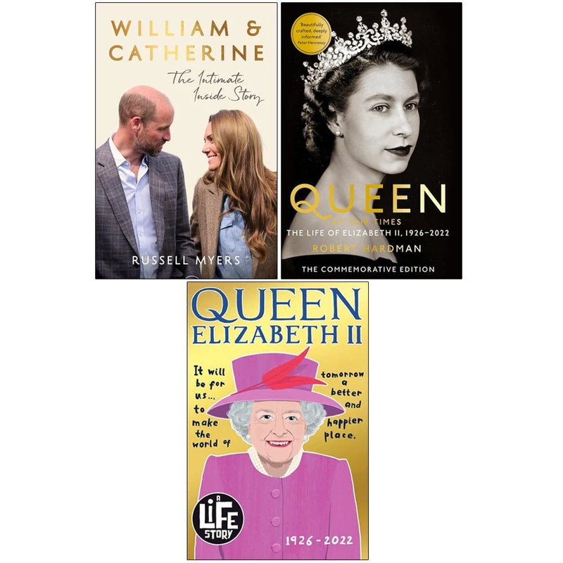 William & Catherine,Queen Elizabeth II,Queen of Our Times 3 Books Collection Set - The Book Bundle