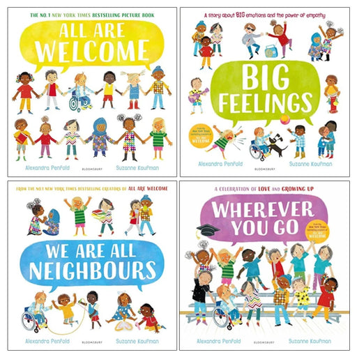 All Are Welcome Series By Alexandra Penfold 4 Books Collection Set(All Are Welcome, Big Feelings, We Are All Neighbours & Wherever You Go) - The Book Bundle