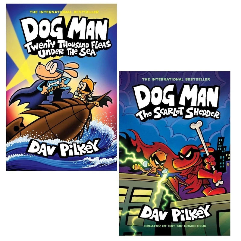 Dog Man Series by Dav Pilkey 2 Books Collection Set Scarlet Shedder Books(11-12) - The Book Bundle