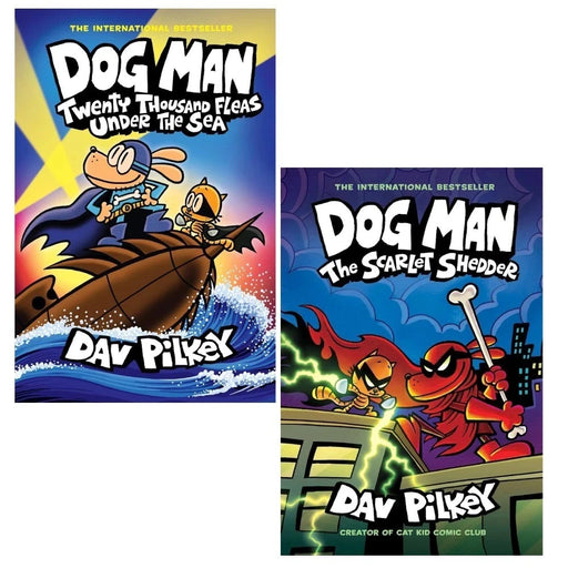 Dog Man Series by Dav Pilkey 2 Books Collection Set Scarlet Shedder Books(11-12) - The Book Bundle