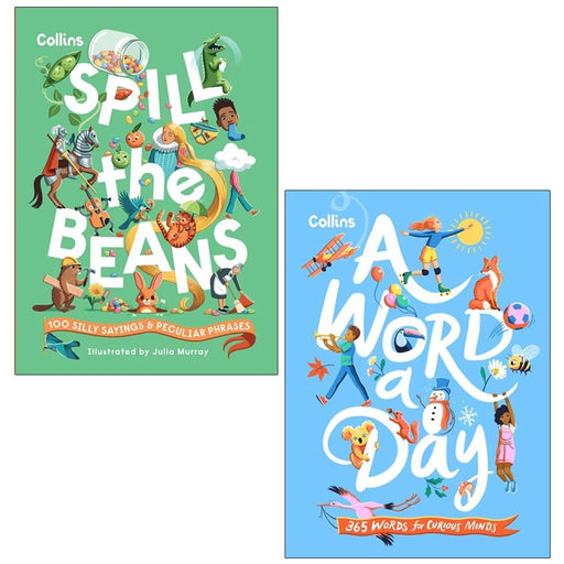 Collins Kids 2 Books Collection Set(Collins A Word a Day & Spill the Beans) - The Book Bundle