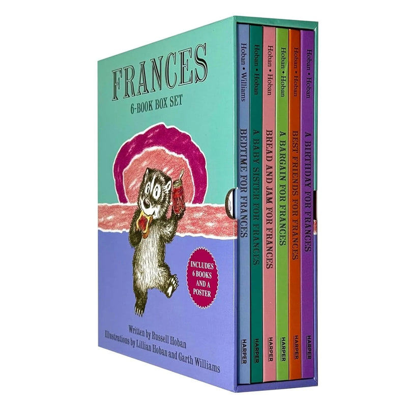 Six paperback books from Russell Hoban's Frances Collection box set for children aged 3 to 7, published by HarperCollins.