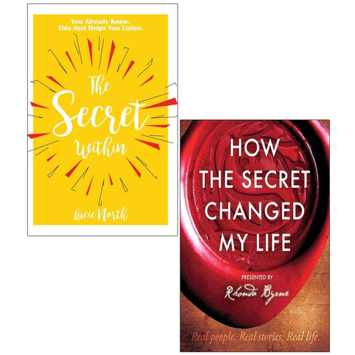 Two hardcover books from the Secret Within collection by Rhonda Byrne and Lucie North, non-fiction, featuring inspiring covers.