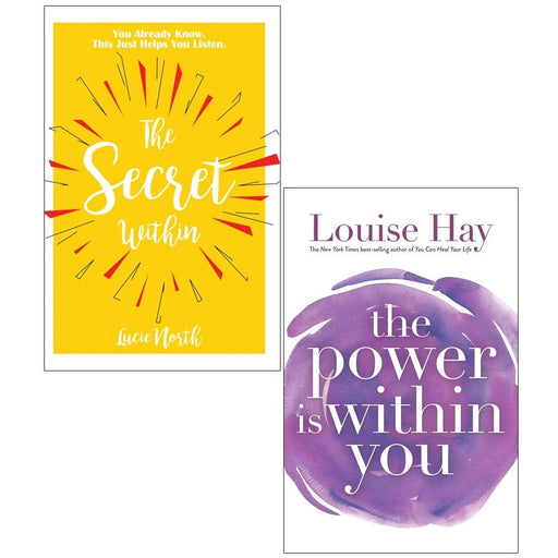 Two paperback non-fiction books by Lucie North and Louise Hay, featuring self-help and inner power themes, from Hay House and Rupa Publications.