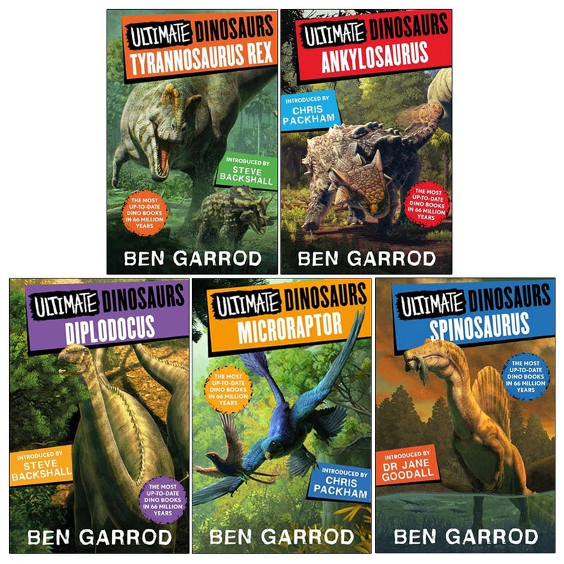Ultimate Dinosaurs Series 5 Books Collection Set by Ben Garrod(Diplodocus,Spinosaurus, Microraptor, Tyrannosaurus Rex & Ankylosaurus)