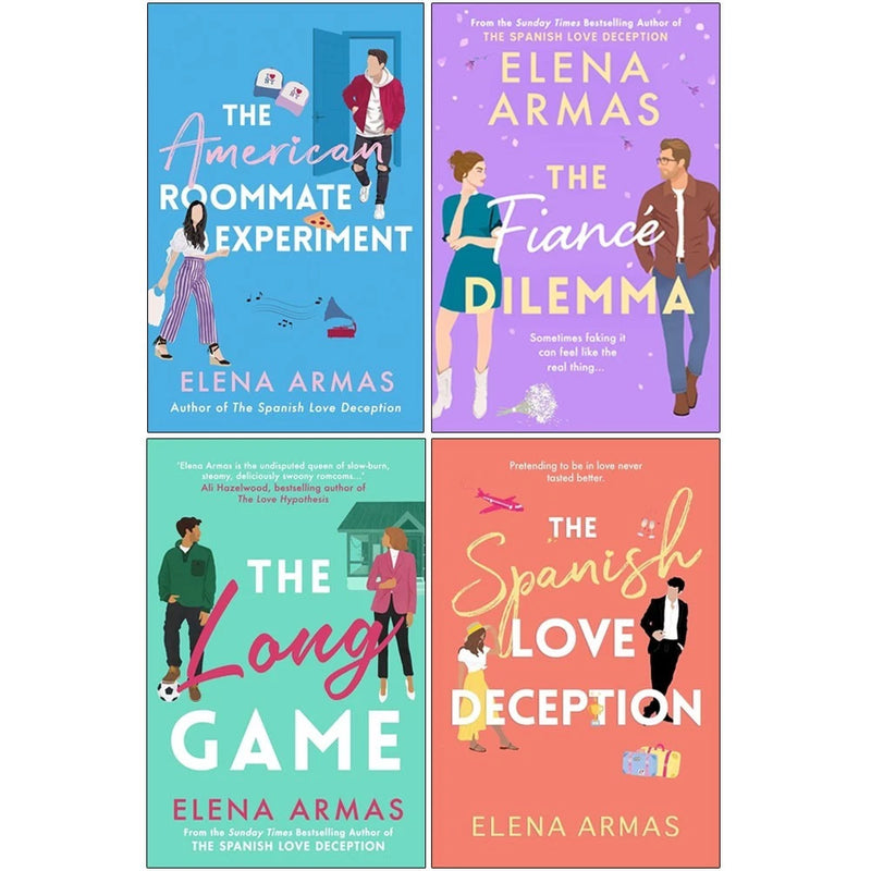 The Spanish Love Deception & The American Roommate Experiment 4 Books Collection Set by Elena Armas - Fiction - Paperback