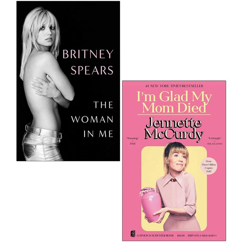 I'm Glad My Mom Died and The Woman in Me 2-book collection set by Britney Spears and Jennette McCurdy, featuring non-fiction covers.