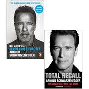 Paperback collection of Arnold Schwarzenegger's Be Useful and Total Recall books, featuring motivational and life advice.