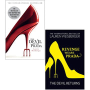 Collection of two paperback fiction books by Lauren Weisberger, including Revenge Wears Prada and The Devil Wears Prada, published by HarperCollins.