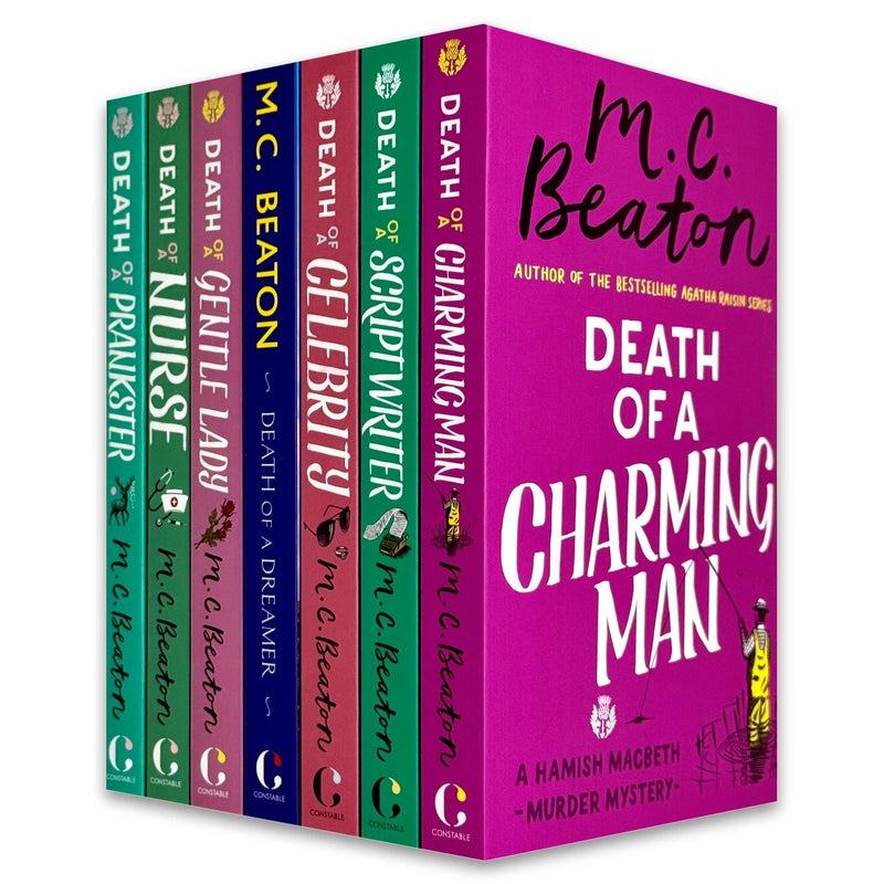 M C Beaton Hamish Macbeth Series Collection 7 Books Set (SERIES 2) (Death of a Prankster, Death of a Charming Man,Death Of A Gentle Lady , Death of a Scriptwriter, Death of a Celebrity and MORE!)