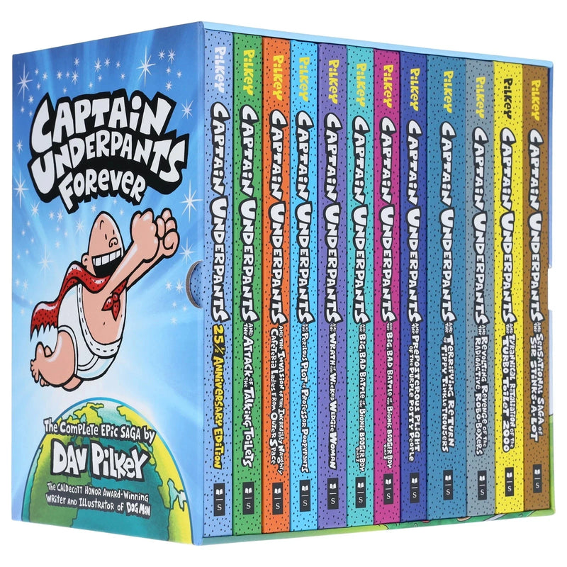 Captain Underpants Forever 12 Books Collection Box Set by Dav Pilkey - Fiction - Hardcover
