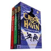 Crookhaven Series 3 books collection set by J.J. Arcanjo, featuring The Island Heist, The School for Thieves, and The Forgotten Maze.