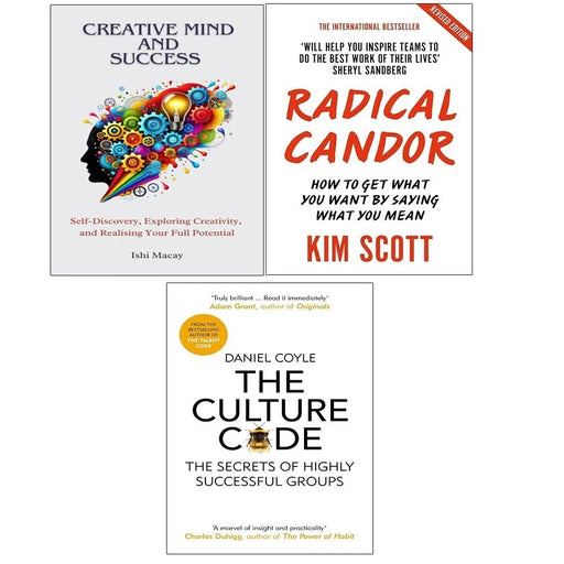 Culture Code, Radical Candor, Creative Mind And Success 3 Books Collection Set - The Book Bundle