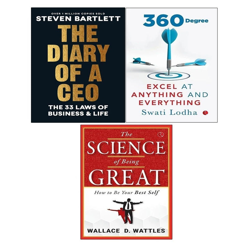 The Diary of a CEO, 360 Degree Excel at Anything and Everything & The Science of Being Great 3 Books Collection Set - The Book Bundle