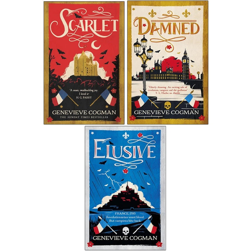 The Scarlet Revolution Series 3 Books Collection Set by Genevieve Cogman (Scarlet, Elusive, Damned) - The Book Bundle
