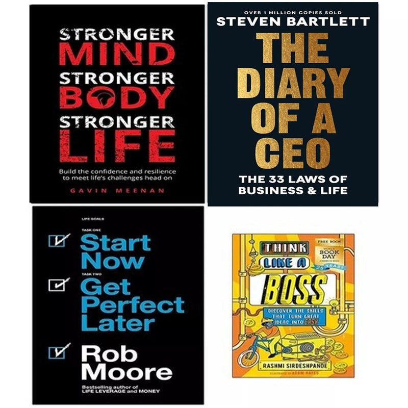 The Diary of a CEO, Start Now Get Perfect Later, Stronger Mind, Think Like a Boss 4 Books Collection Set - The Book Bundle