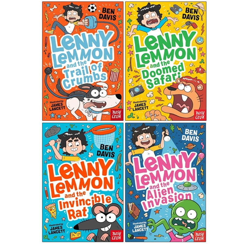 Lenny Lemmon Series 4 Books Collection Set By Ben Davis (Doomed Safari,Alien Invasion,Trail of Crumbs &  Invincible Rat) - The Book Bundle