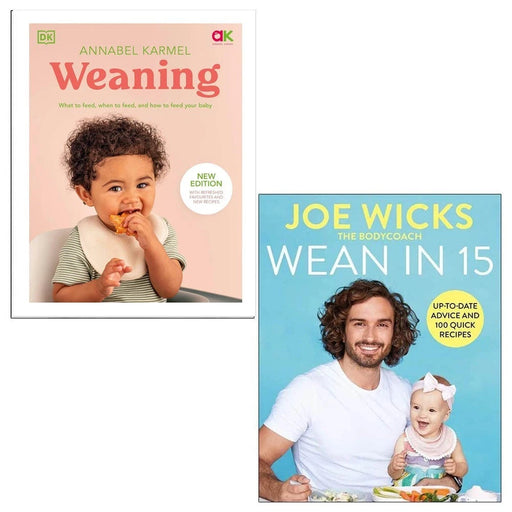 DK/Bluebird weaning book set by Annabel Karmel and Joe Wicks, featuring guidance on feeding and weaning for babies and toddlers.