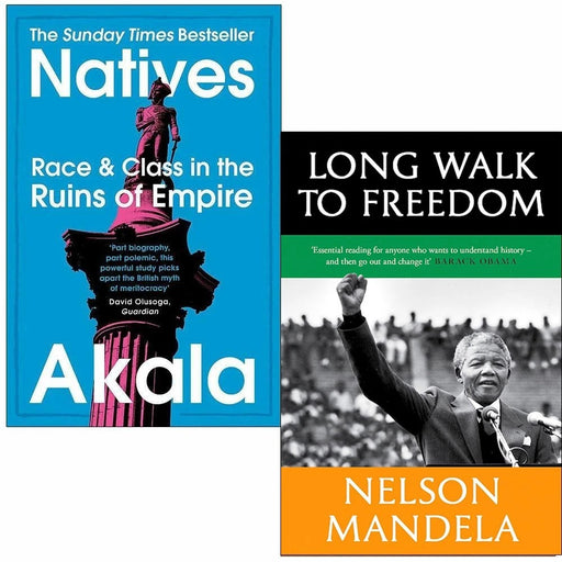 Two Roads and Abacus book set featuring Nelson Mandela's autobiography "Long Walk to Freedom" by Akala and Nelson Mandela.