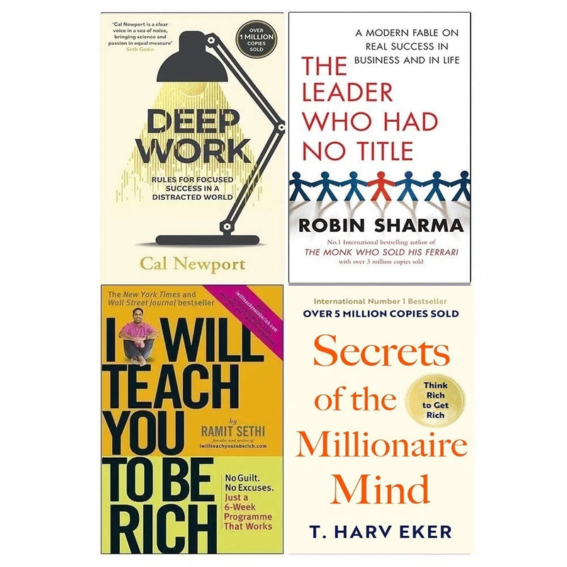 Deep Work, I Will Teach You To Be Rich & More 4 Books Collection Set - Non Fiction - Paperback