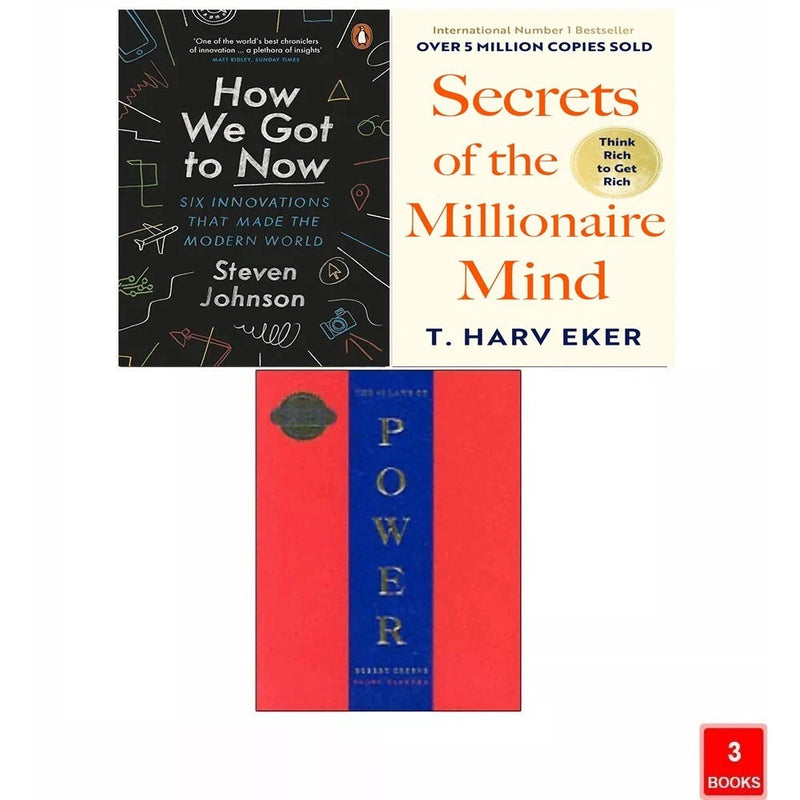 The 48 Laws Of Power, How We Got To Now, Secrets Of The Millionaire Mind - 3-Book Collection - Non Fiction - Paperback