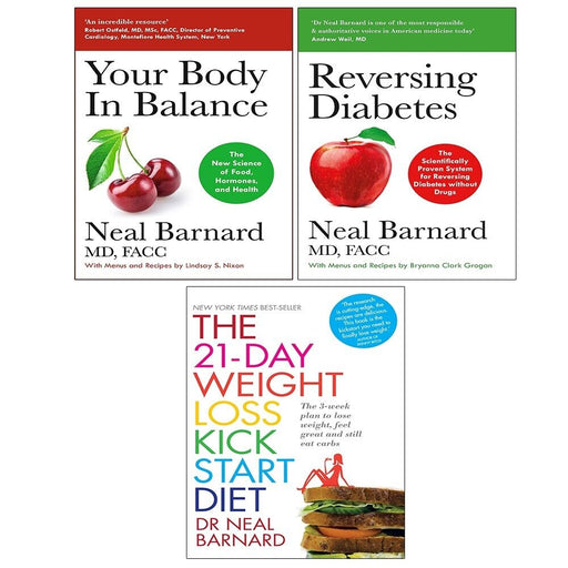 Dr Neal Barnard Collection 3 Books Set Reversing Diabetes, Your Body In Balance - The Book Bundle
