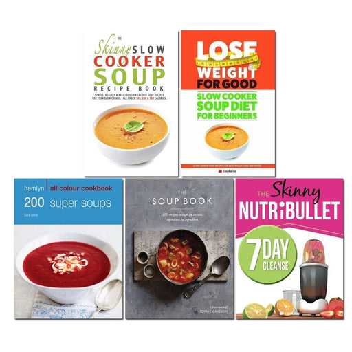 Soup Recipe Collection 5 Books 200 Super Soups, Skinny Slow Cooker Soup Recipe - The Book Bundle