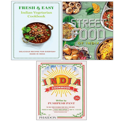 India Cookbook (HB), Fresh and Easy Indian Vegetarian, Street Food 3 Books Set - The Book Bundle