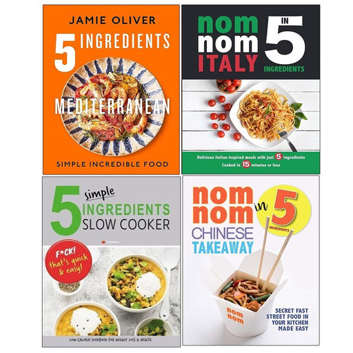 Nom Nom Italy,5 Simple Ingredients Mediterranean, Nom Nom Chinese 4 Books Set - The Book Bundle