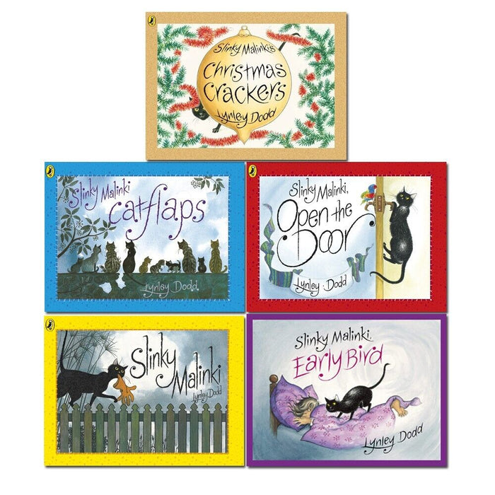 Lynley Dodd Slinky Malinki Hairy Maclary and Friends Series 5 Books Collection Set(Slinky Malinki) - The Book Bundle