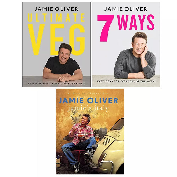 Jamie Oliver Collection 3 Books Set (Jamie's Italy, Ultimate Veg, 7 Ways) - The Book Bundle
