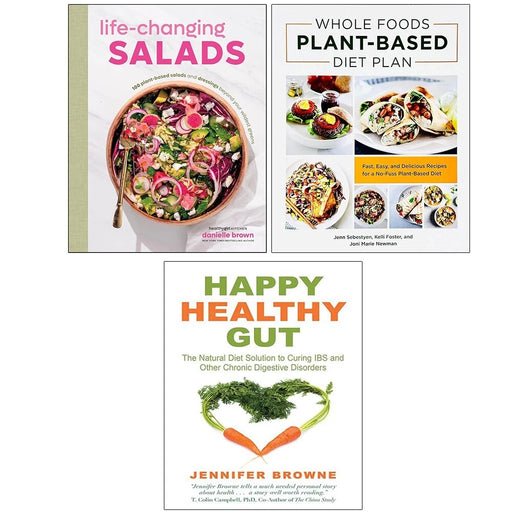 Life-Changing Salads HB, Happy Healthy Gut, Whole Foods Plant Based Diet 3 Books Set - The Book Bundle