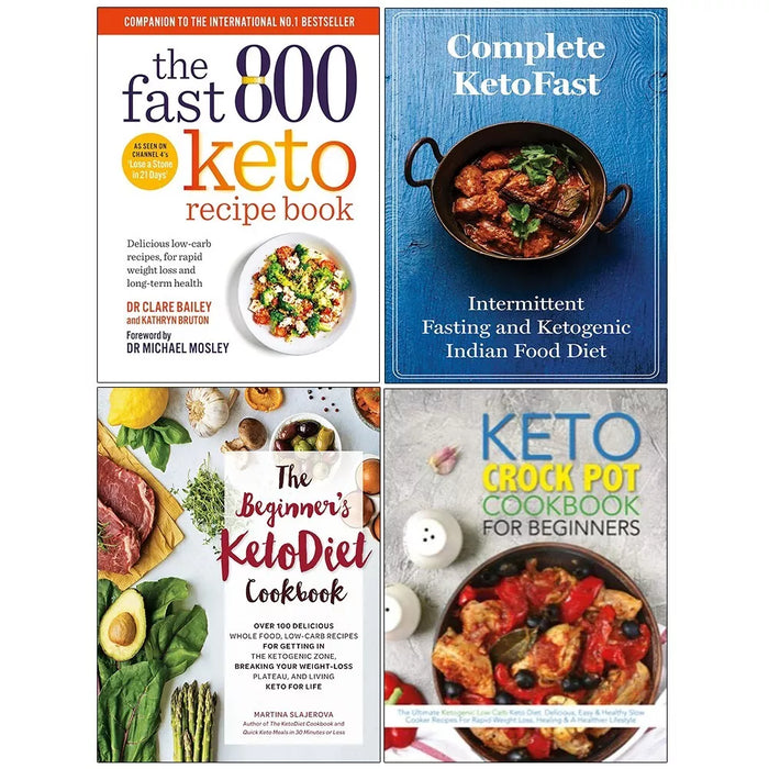 Fast 800 Keto Recipe,Keto Crock Pot Cookbook, Beginners KetoDiet 4 Books Set - The Book Bundle