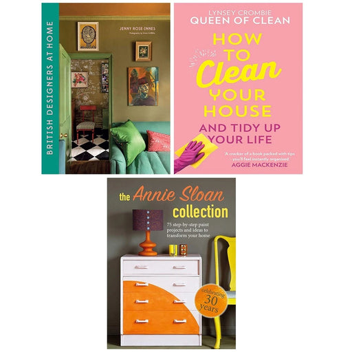 British Designers At Home, Annie Sloan (HB),How To Clean Your House 3 Books Set - The Book Bundle