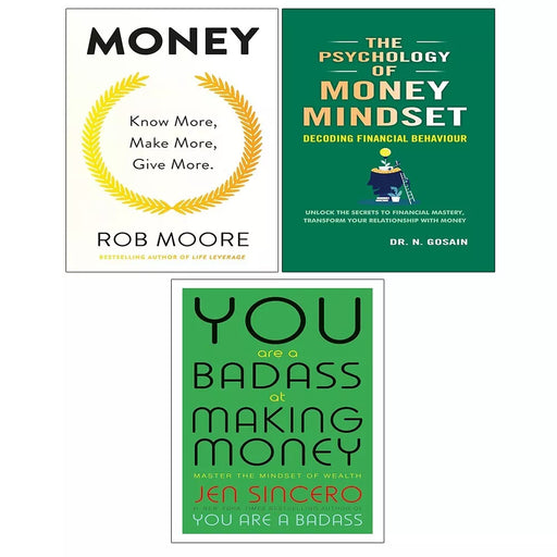 Money, Psychology of Money Mindset, You Are a Badass at Making Money 3 Books Set - The Book Bundle