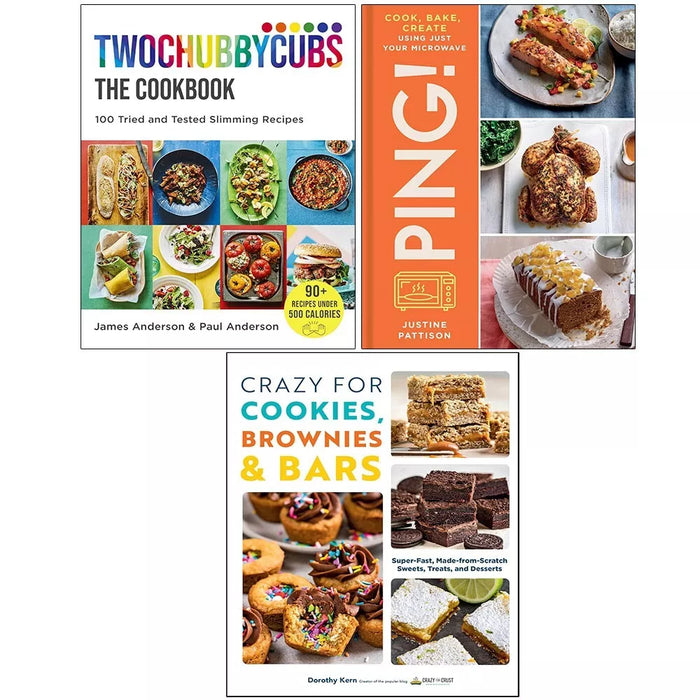 PING, Crazy For Cookies Brownies Bars, Twochubbycubs The Cookbook 3 Books Set - The Book Bundle