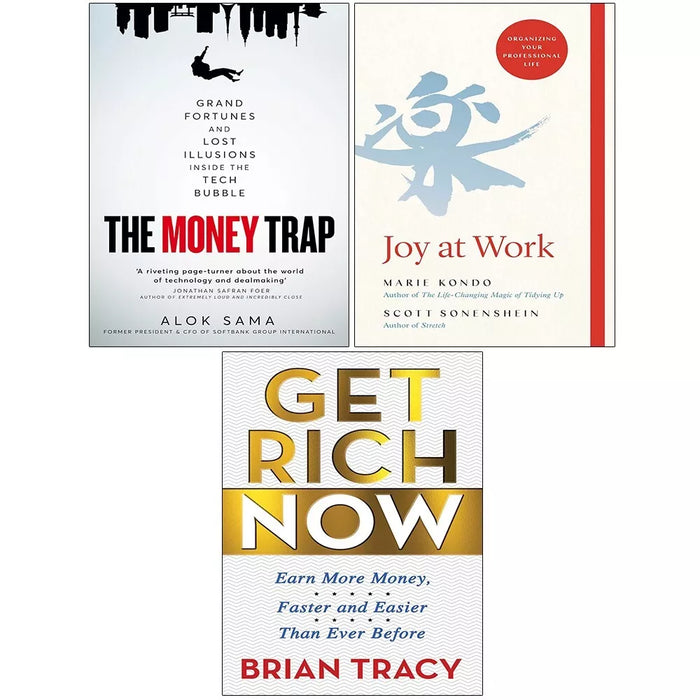 Money Trap Alok Sama(HB), Get Rich Now Brian Tracy, Joy at Work (HB) 3 Books Set - The Book Bundle