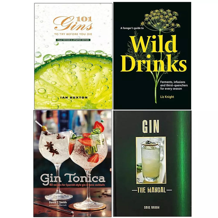 Gin Manual,101 Gins To Try Before,Gin Tonica,Forager's Guide to Wild 4 Books Set - The Book Bundle