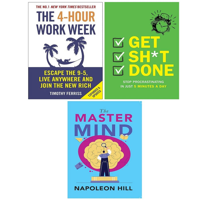 Have one to sell? Sell it yourself Master Mind Napoleon Hill, 4-Hour Work Week, Get Sh*t Done Chartwell 3 Books - The Book Bundle
