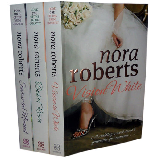 Nora Roberts Bride Quartet 3 Books Set Collection RRP :  (Savour the Moment,A Bed ofRoses,Vision in White)(Bride Quartet) - The Book Bundle