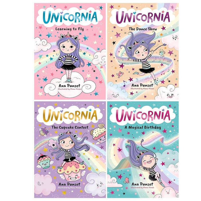 Unicornia Series 4 Books Collection Set by Ana Punset Learning to Fly, A Magical Birthday - The Book Bundle