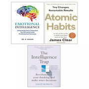 Atomic Habits, Intelligence Trap David Robson,Emotional Intelligenc 3 Books Set - The Book Bundle