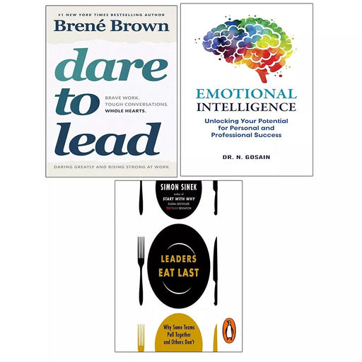 Emotional Intelligence, Leaders Eat Last Simon Sinek, Dare to Lead 3 Books Set - The Book Bundle