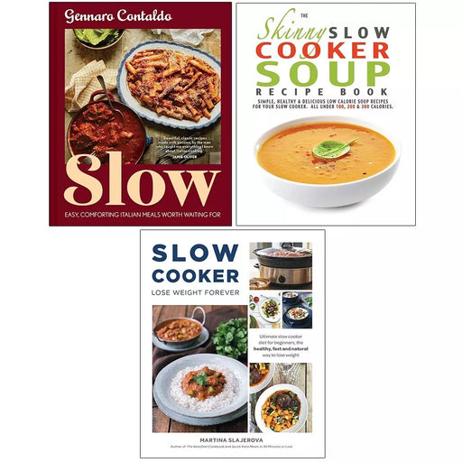 Skinny Slow Cooker Soup,Slow Cooker Lose Weight,Slow Gennaro Contaldo HB 3 Books - The Book Bundle